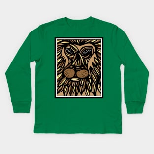 Art Print, Lion Art Print, Wall Art, Graphic Print Art, Wildlife Art, Animal Art Print, Animal Artwork, Drawing, Illustration Kids Long Sleeve T-Shirt